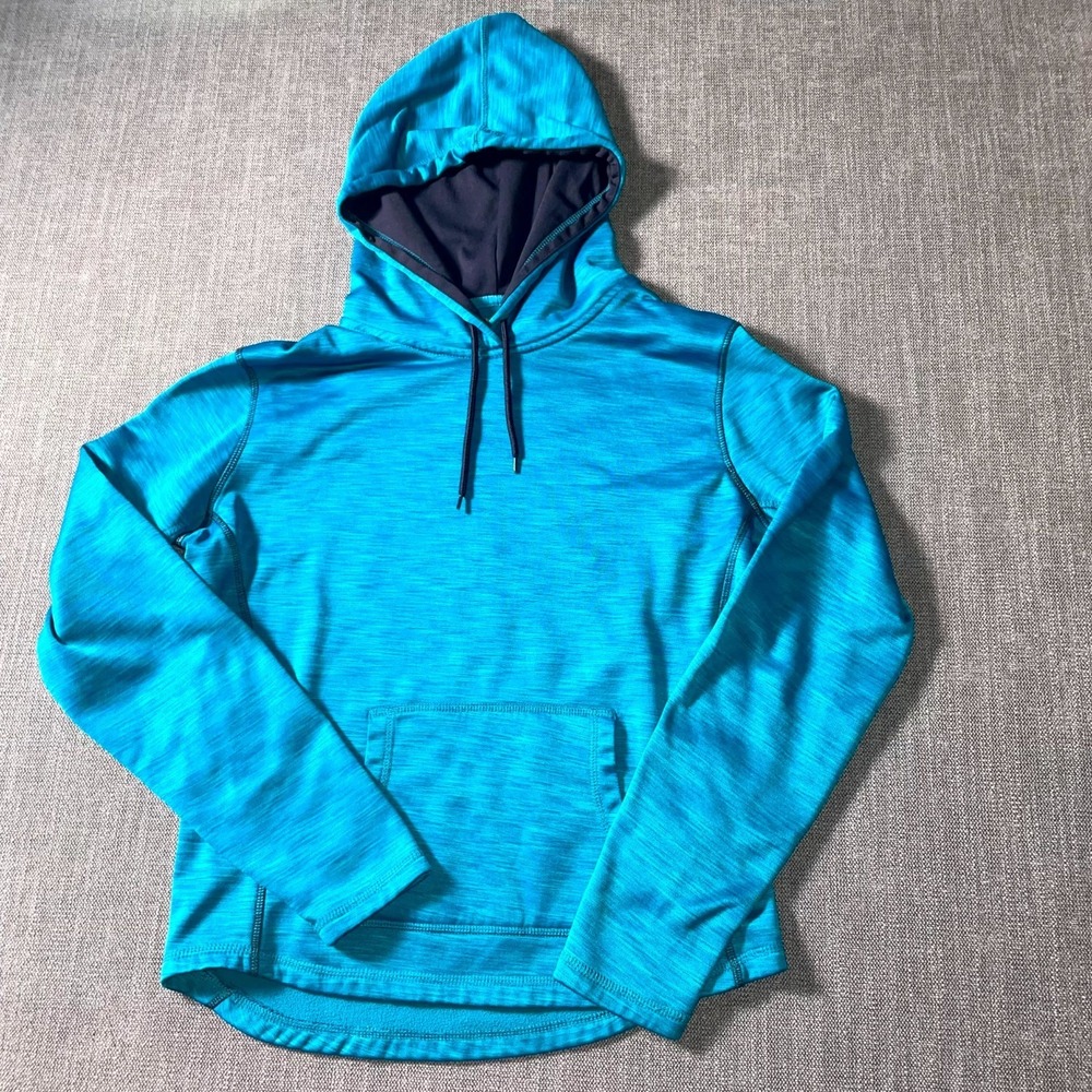 PONY Hoodie Womens Medium Heather Blue Fleece Lined Gym & Training Performance